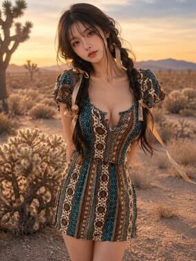 Desert Wanderings + Wanderlust earthy boho free spirited festival Mini Dress